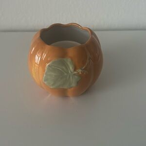 Ceramic pumpkin votive candle holder